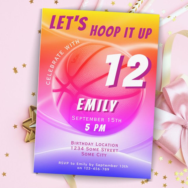 Invitation Basketball Ball Hoop it up Sports Anniversaire (Créateur téléchargé)