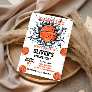 Invitation Basketball C'est l'heure du match Anniversaire gar
