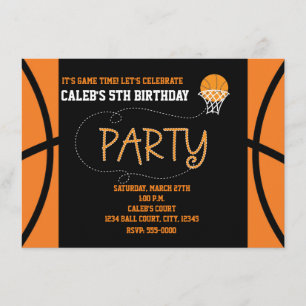 Invitation BASKETBALL FÊTE Typographie Anniversaire Invitatio