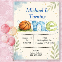 Basketball Premier Anniversaire Aquarelle