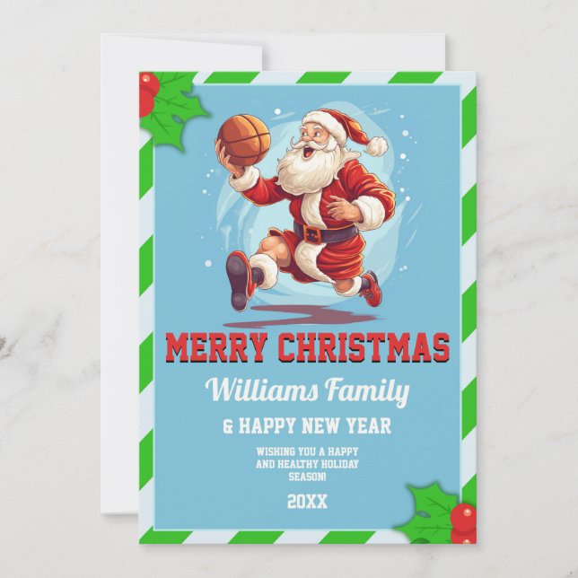 Invitation Basketball santa claus Carton (Devant)