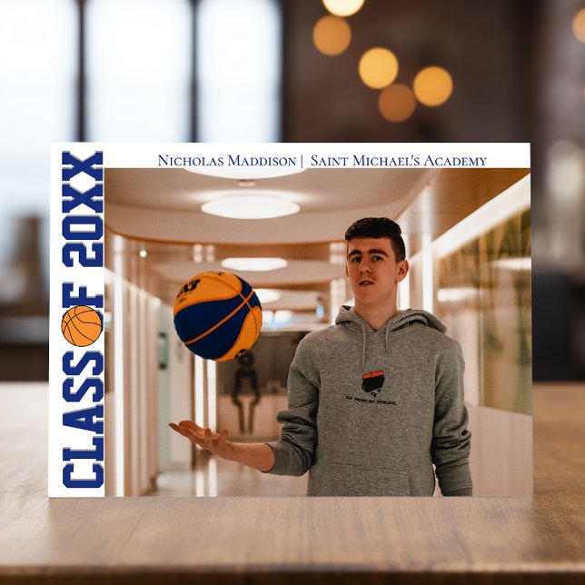 Invitation Basketball Sports Photo Graduation Party (Créateur téléchargé)