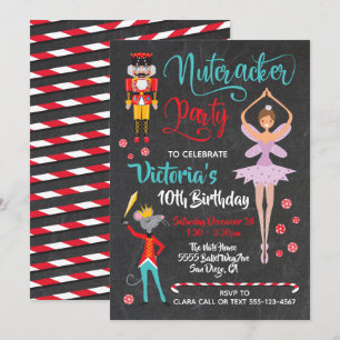 Invitation Basse-noisette Noël fête d'anniversaire