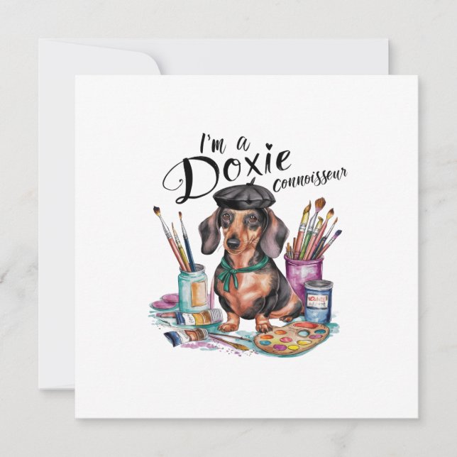Invitation Basset Allemand Je suis un Connaisseur de Doxie (Devant)