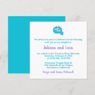 Invitation Bat mitzvah à thème de voyage
