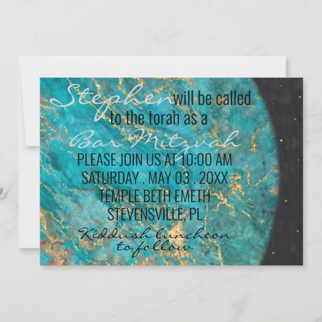 Invitation Bat mitzvah Bar Mitzvah Sortie de ce monde (Devant)