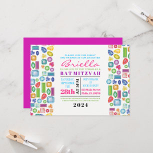 Invitation Bat mitzvah BLING Gemstone
