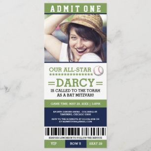Invitation Bat mitzvah de baseball