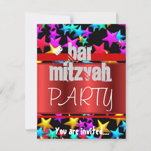 Invitation Bat mitzvah de fête de Starry Bar Mitzvah (Devant)