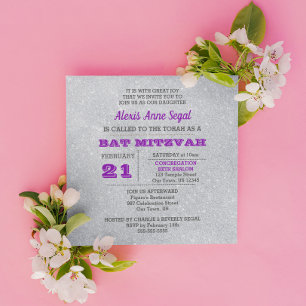 Invitation Bat mitzvah de glam de Parties scintillant d'Améth