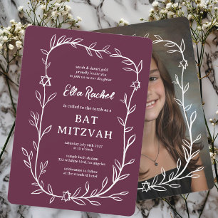 Invitation Bat mitzvah de la barre de PHOTOS Botanique sur me
