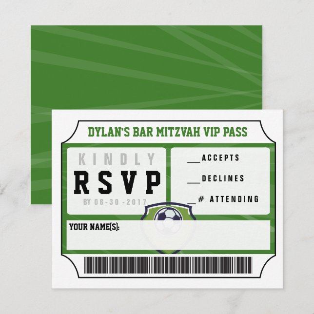 Invitation Bat mitzvah de la carte de réponse VIP  (Devant / Derrière)