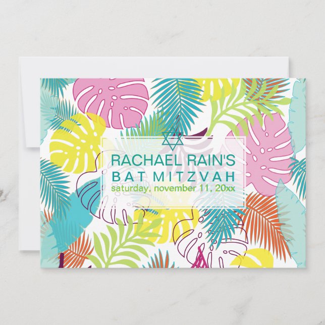 Invitation bat mitzvah de la forêt tropicale de Pix-Dezines/L (Devant)