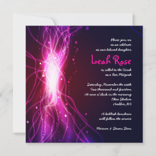 Invitation Bat mitzvah DE NEON STARS