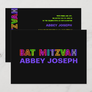 Invitation Bat mitzvah des lumières de PixDezines