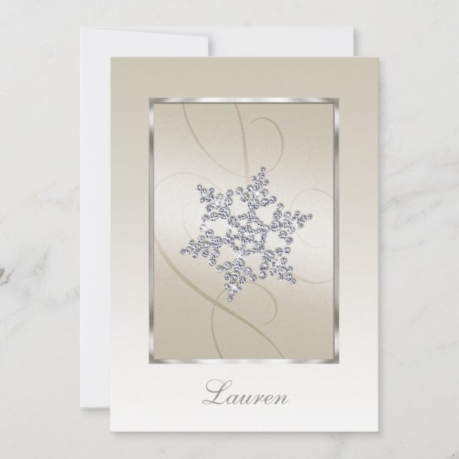 Invitation Bat mitzvah d'invitation Crystal Snowflake (Devant)