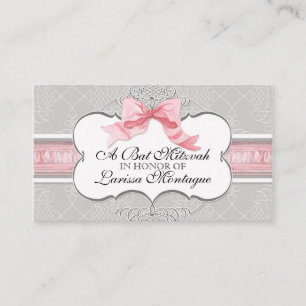Invitation bat mitzvah - French Bow Damask Swirl