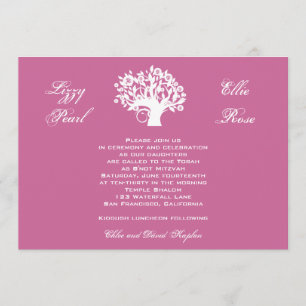 Invitation Bat Mitzvah Jumelles Sweet 16 Arbre