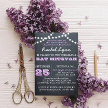 Invitation Bat mitzvah Lilac