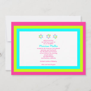 Invitation Bat mitzvah Marissa Malka Bleu rose
