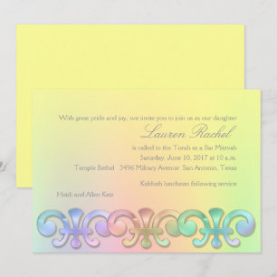 Invitation Bat mitzvah N'importe quel Arrière - plan couleur
