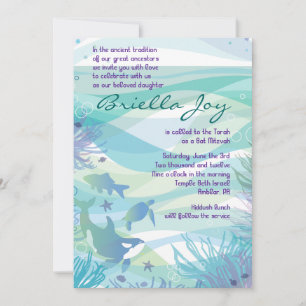 Invitation Bat mitzvah Ocean Sea Life