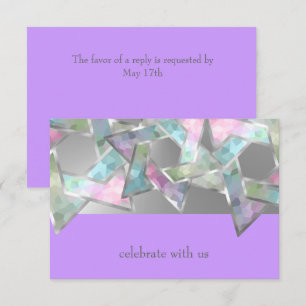 Invitation Bat mitzvah Pastel Star de David sur n'importe que