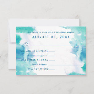 Invitation Bat mitzvah Rsvp turquoise Blue Watercolor Tie Dye