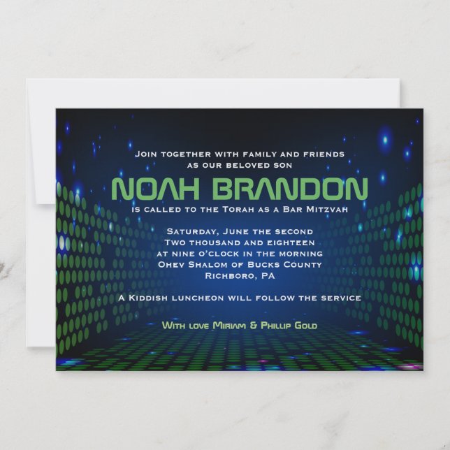 Invitation Bat mitzvah sans barre (Devant)