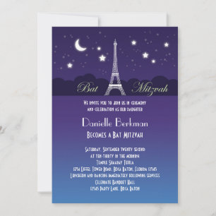 Invitation Bat mitzvah Tour Eiffel