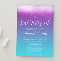 Bat mitzvah Turquoise Glam Purple