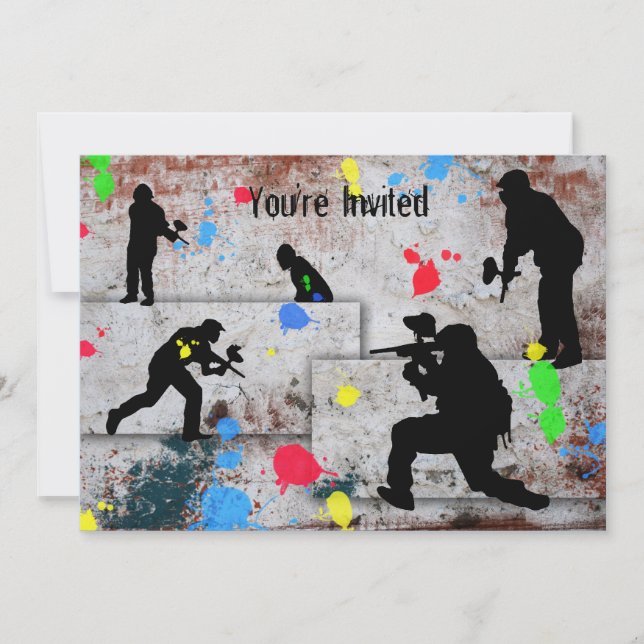 Invitation Bataille de Paintball (Devant)