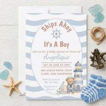 Bateau à bord C'est un garçon Baby Shower Marin