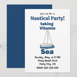 Invitation Bateau à voile Vitamin Sea Fête nautique drôle