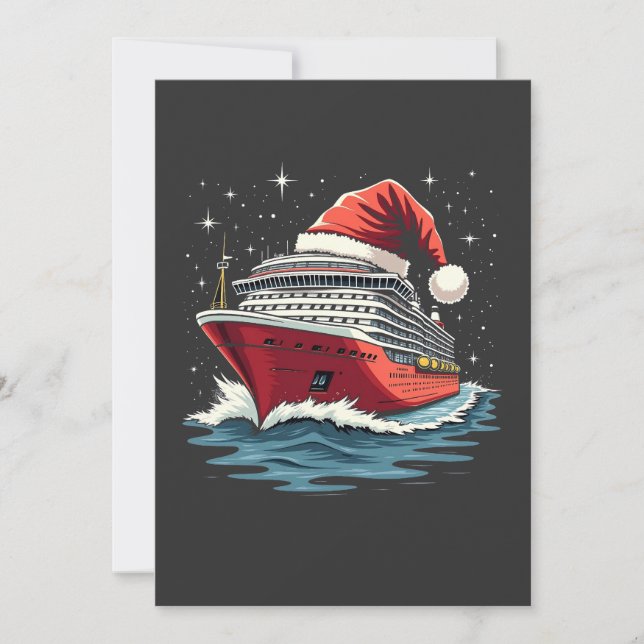 Invitation Bateau de croisière en famille Correspondant Noël (Devant)