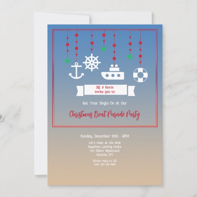 Invitation Bateau de Noël mobile (Devant)