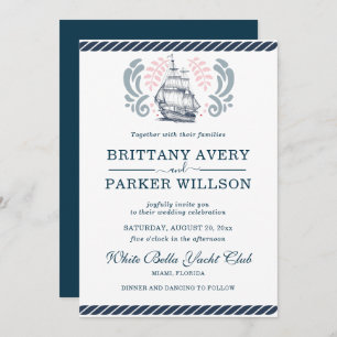 Invitation Bateau Mariage nautique moderne