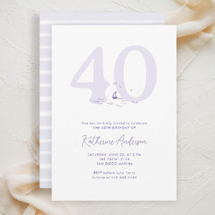 Invitation Bateau Océan Côté nautique Moderne 40e Anniversair