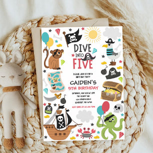 Invitation Bateau Pirate 5e Anniversaire Plongez Dans Cinq