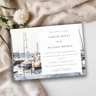 Invitation Bateaux côtiers en boue à Harbour Mariage