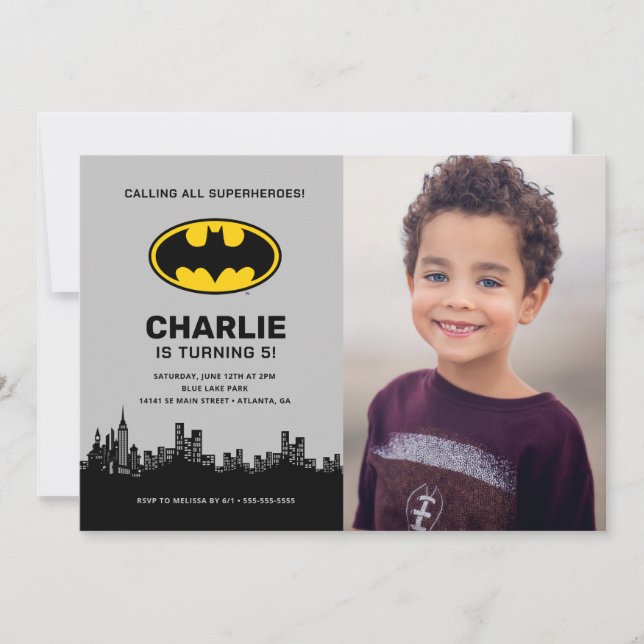 Invitation Batman - Gotham City | Boys Birthday - Photo (Devant)