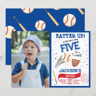Invitation Batte Up Little Rookie Baseball Photo Anniversaire