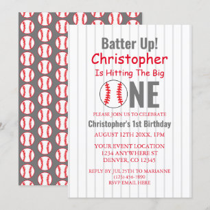 Invitation Batter ! Baseball 1er anniversaire
