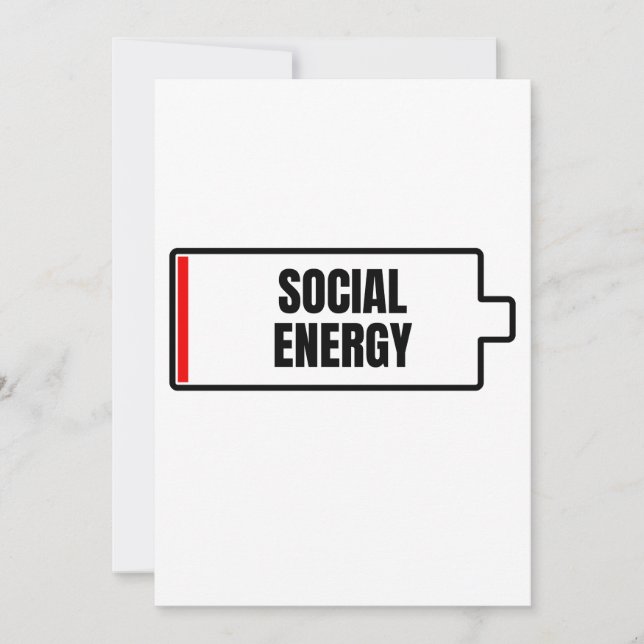 Invitation Batterie sociale Énergie sociale Introvertir (Devant)