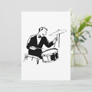 Invitation Batteur de jazz vintage milieu du siècle Percussio