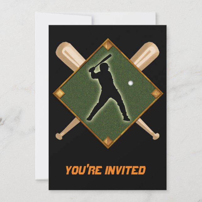 Invitation Batteur Diamond 1 de baseball (Devant)