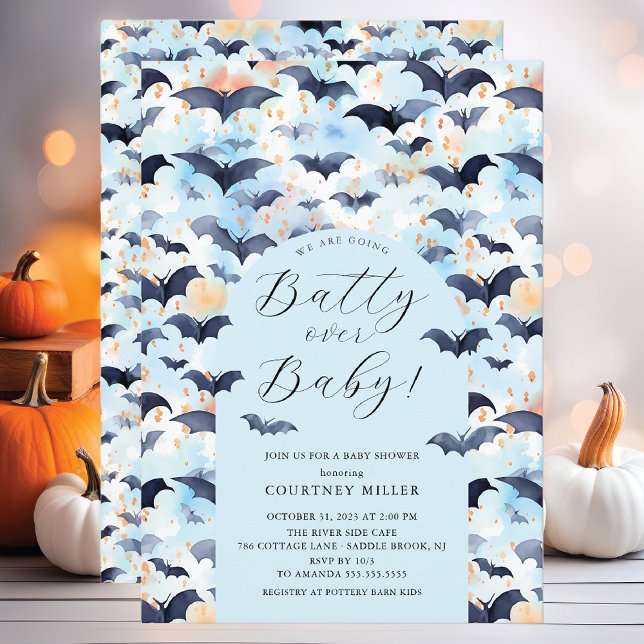 Invitation Batty Over Baby Baby shower (Créateur téléchargé)