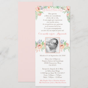 Invitation Bautismo espagnol & Primer Añito, Baptême Annivers