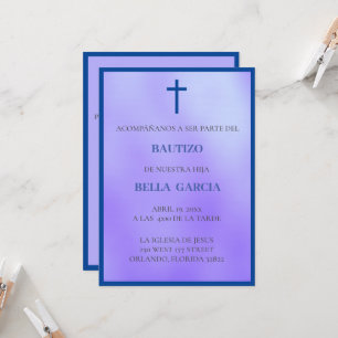 Invitation Bautizo Purple/Baptême