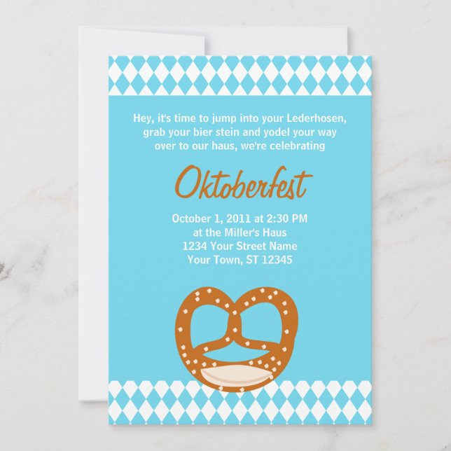 Invitation bavaroise d'Oktoberfest de drapeau et (Devant)